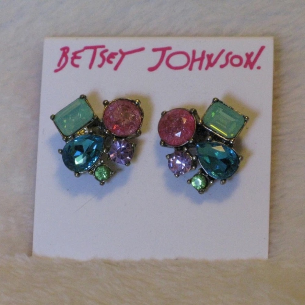 Betsey Johnson 'Sweet Shop' Stud Earrings - Candy Color Crystals NWT